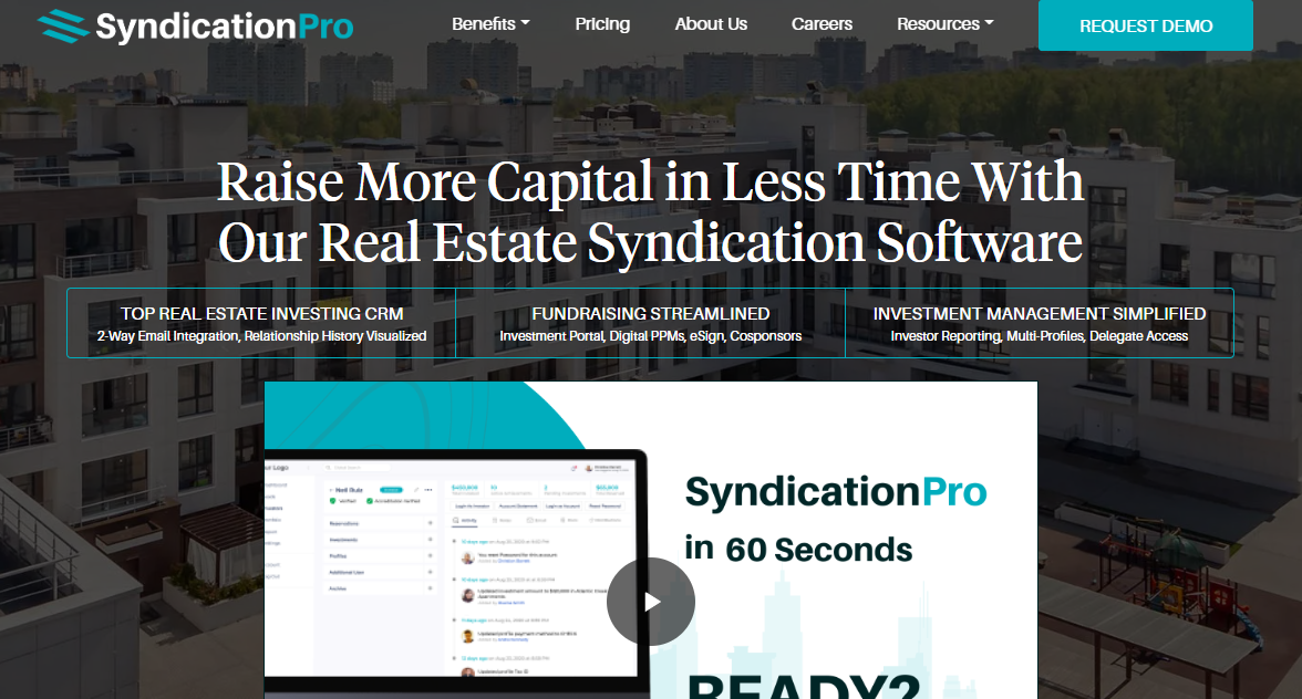 SyndicationPro's homepage screenshot